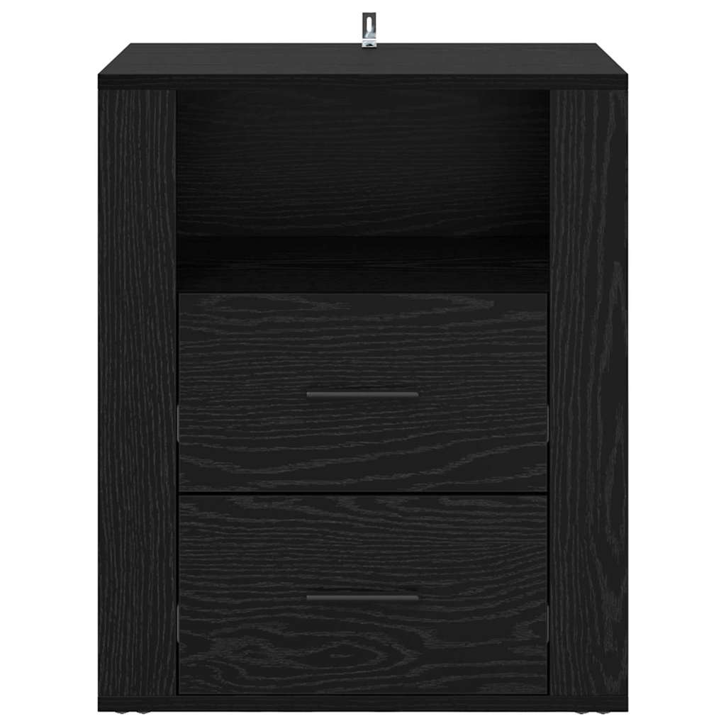 Bedside Cabinet Black oak 50 x 36 x 60 cm Engineered wood